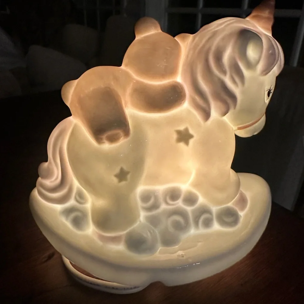 Enesco toddler baby room rocking horse night light with cord